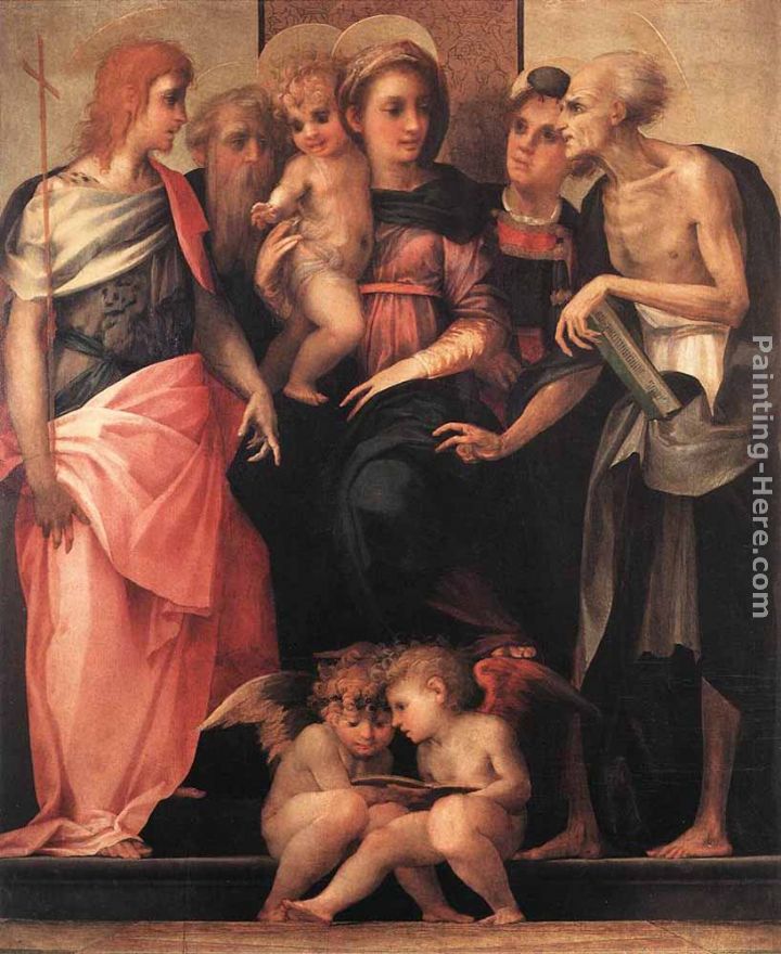 Madonna Enthroned with Four Saints painting - Rosso Fiorentino Madonna Enthroned with Four Saints art painting